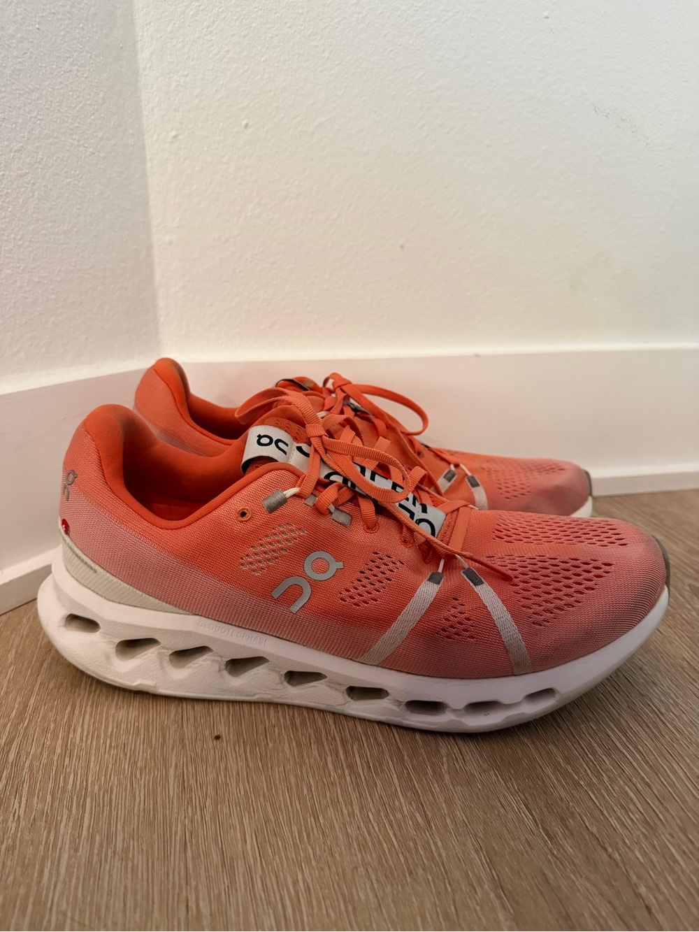 On Running Cloudsurfer Men's Size 11.5 Flame White Orange Sneakers - Picture 3 of 10